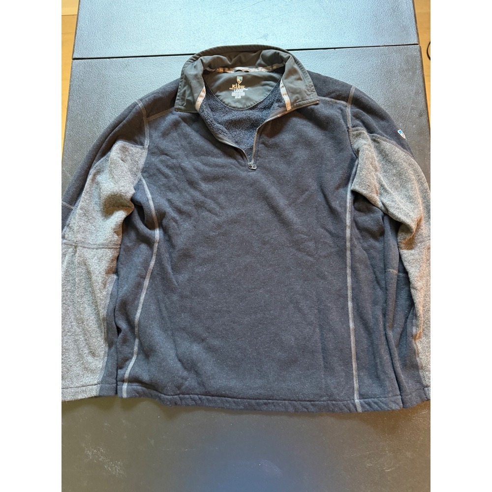 Kuhl Interceptr 1/4 Zip Fleece Pullover Mens Large Charcoal Gray 3007 Hiking
